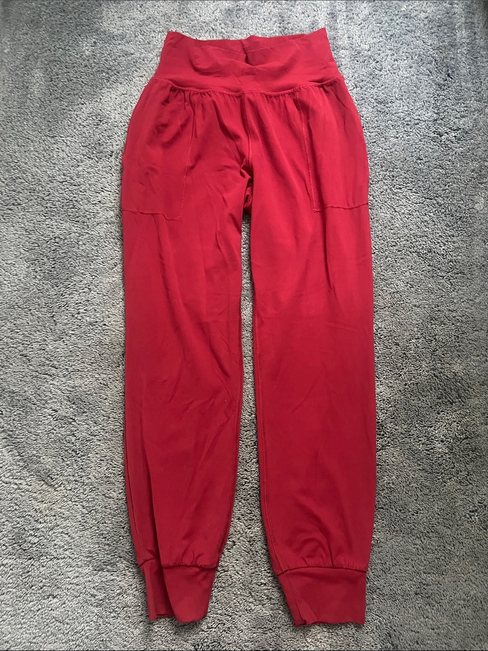 Athleta Red Salutation Jogger